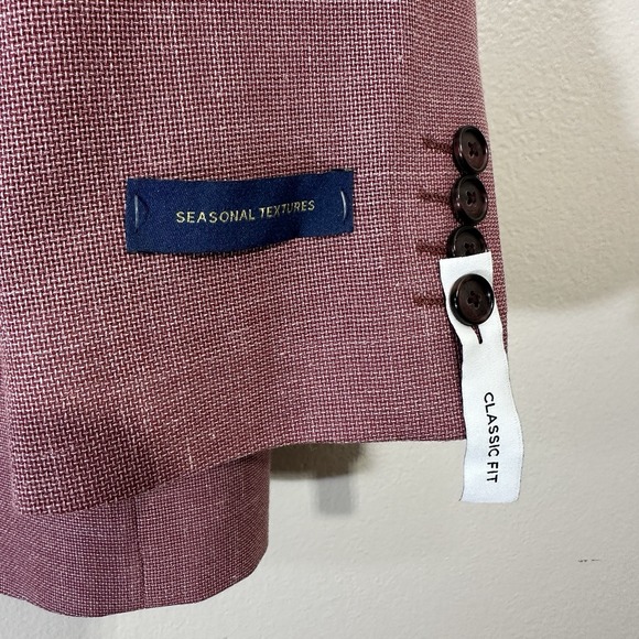 Stafford Men's 52 Regular Classic Fit Wool Mauve Sport Coat NEW - Picture 14 of 16